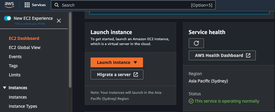 launch instance