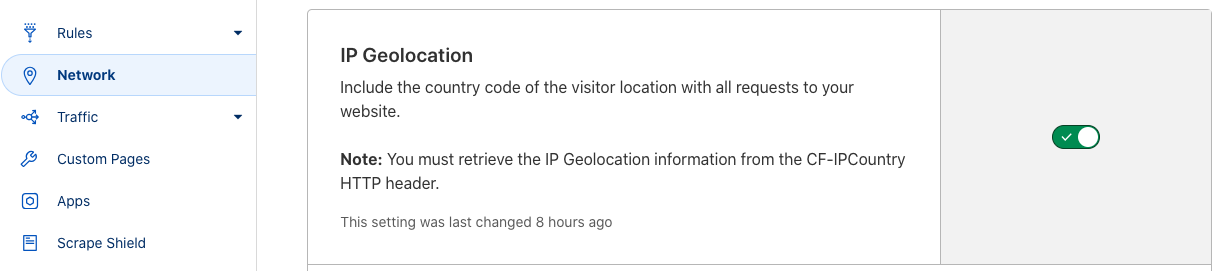 enable IP Geolocation