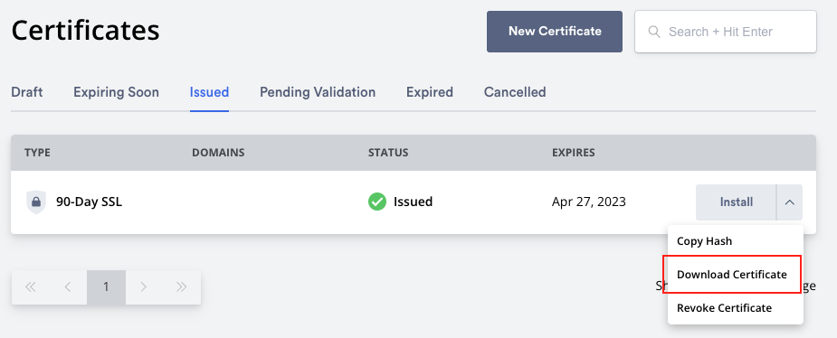 download certificate